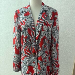 Lucy Paris‎ Classic Red & White Blazer Women's Size S EUC